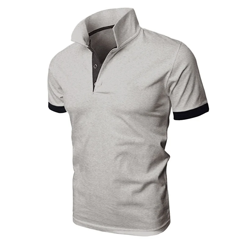 Herren Poloshirt Kontrast Kragen Polo Kurzarm Slim Fit Hemd Polohemd T-Shirt NEU