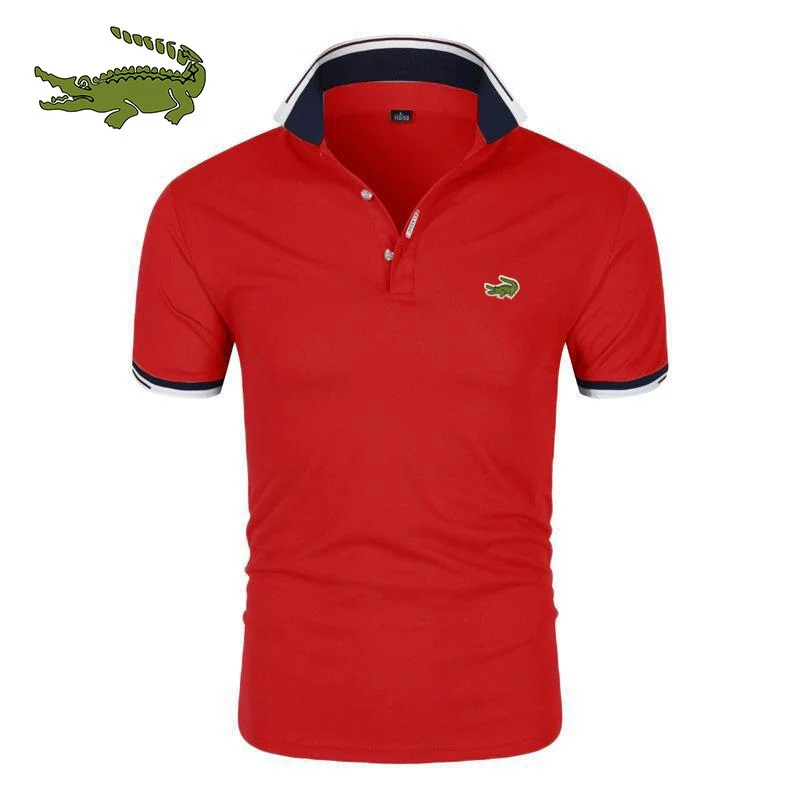 Herren Poloshirt Kontrast Kragen Polo Kurzarm Slim Fit Hemd Polohemd T-Shirt NEU