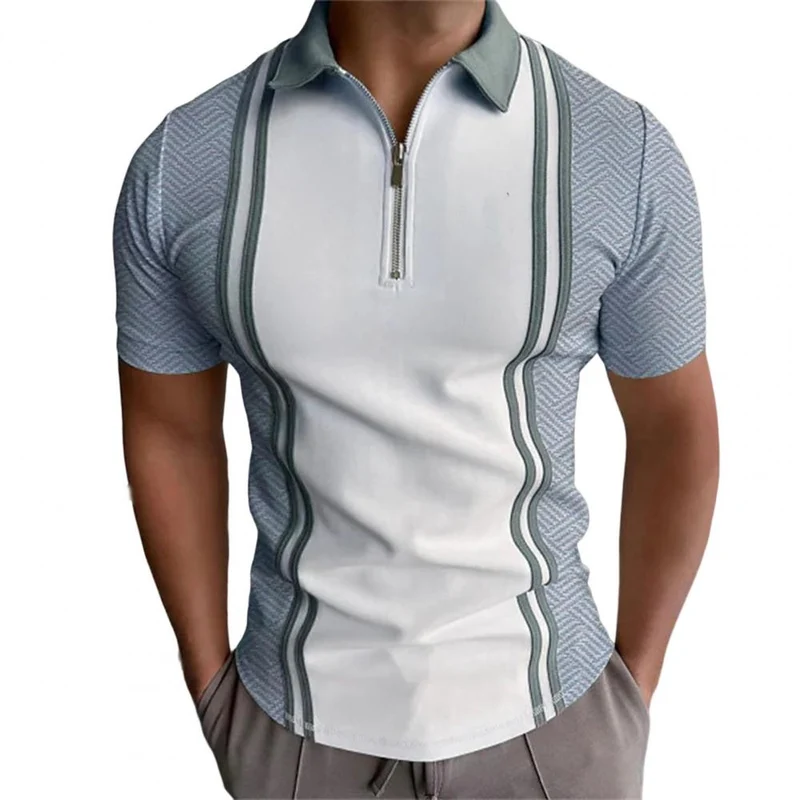 Herren Poloshirt Kontrast Kragen Polo Kurzarm Slim Fit Hemd Polohemd T-Shirt NEU