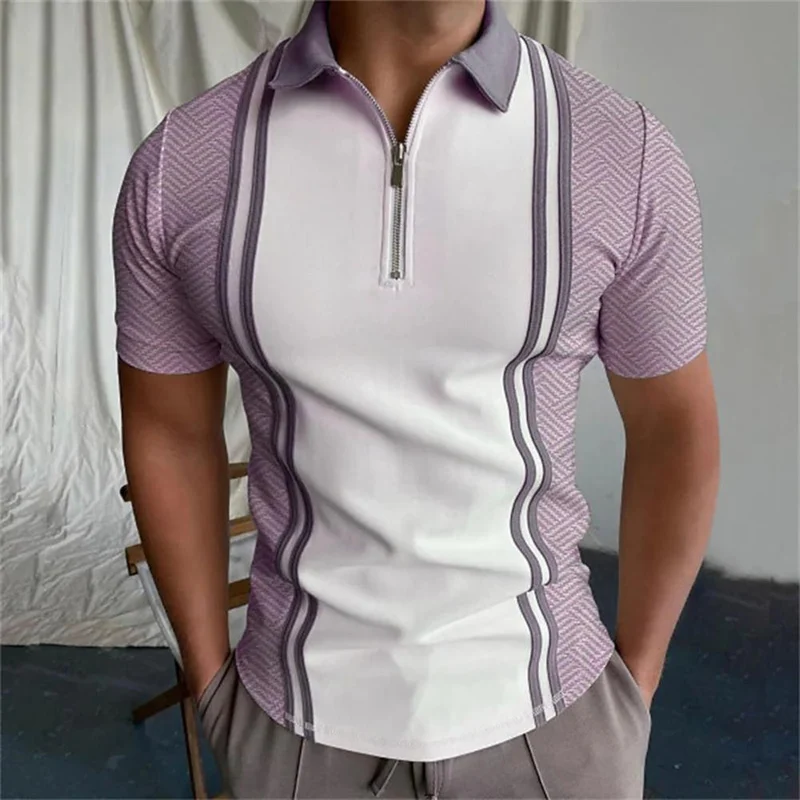 Herren Poloshirt Kontrast Kragen Polo Kurzarm Slim Fit Hemd Polohemd T-Shirt NEU