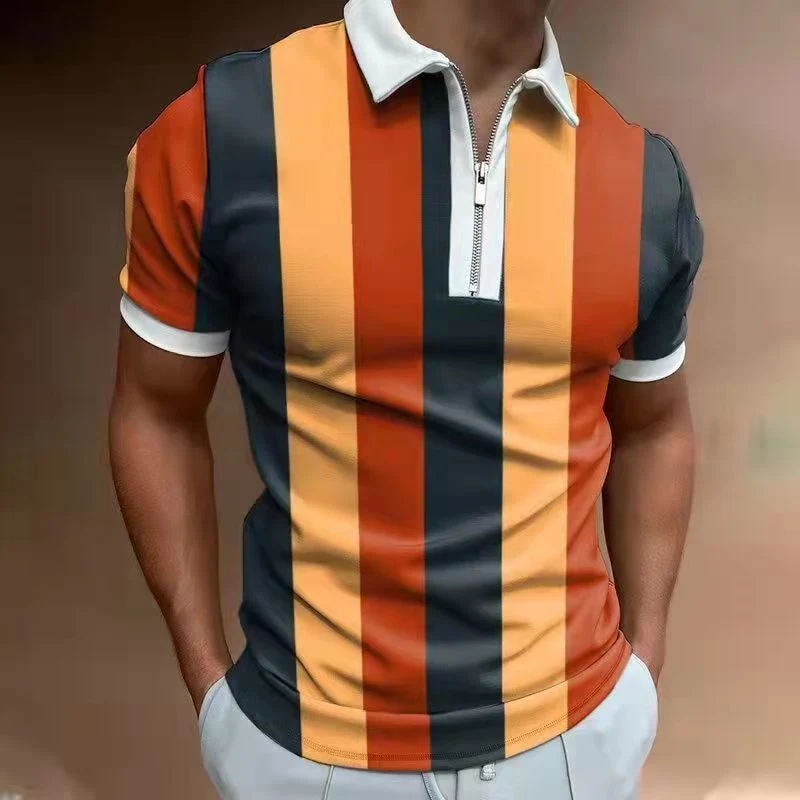 Herren Poloshirt Kontrast Kragen Polo Kurzarm Slim Fit Hemd Polohemd T-Shirt NEU