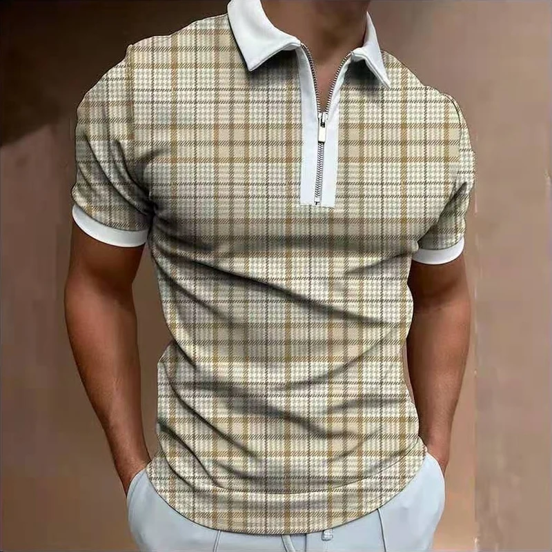 Herren Poloshirt Kontrast Kragen Polo Kurzarm Slim Fit Hemd Polohemd T-Shirt NEU