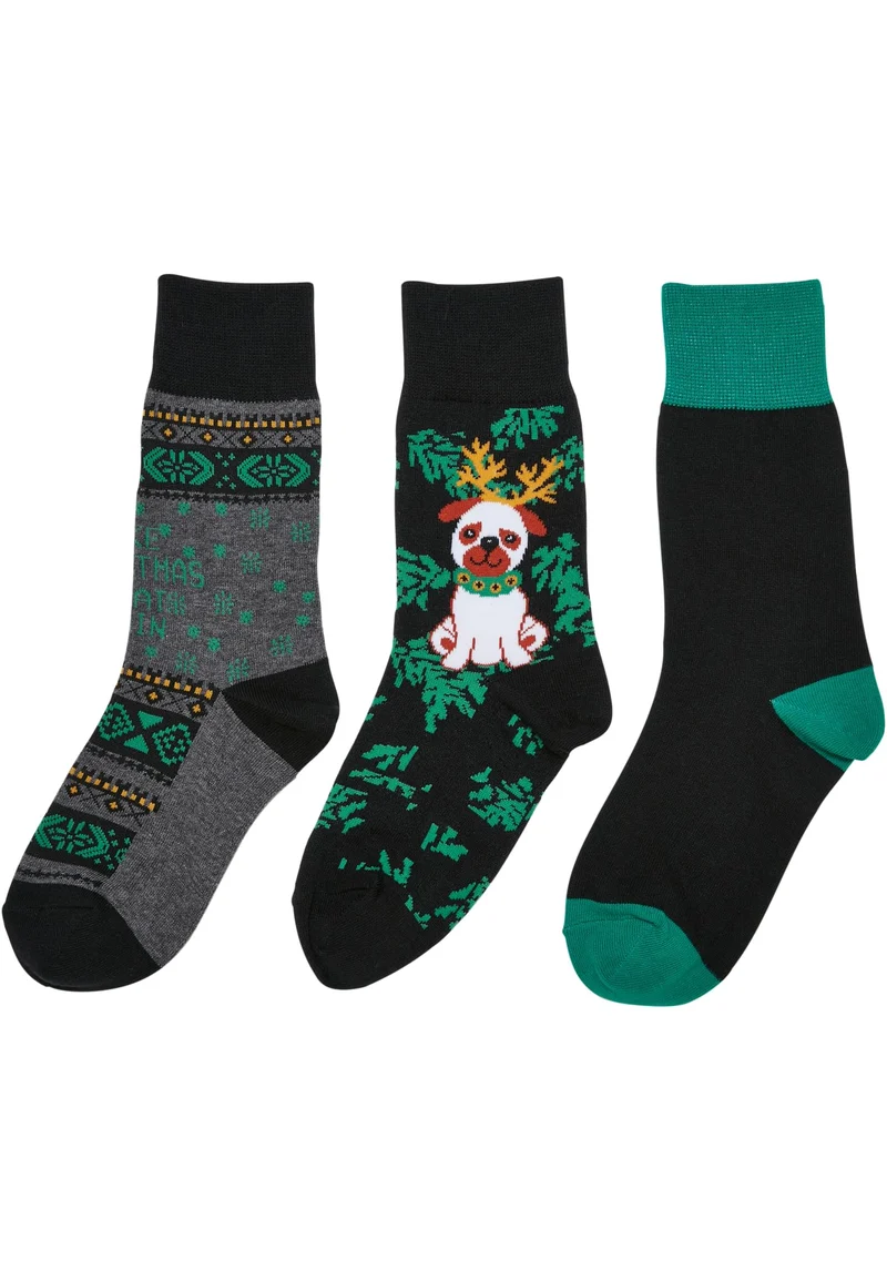 UC Christmas Dog Socks Kids 3-Pack