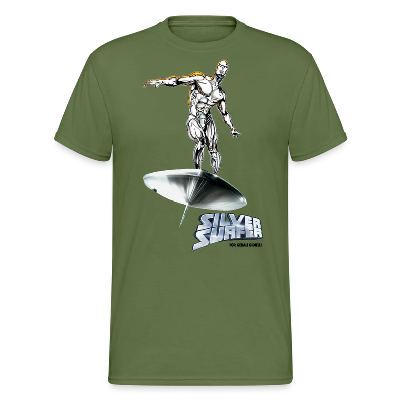 Herren Silver Surfer T-Shirt Rundhals Unisex Streetwear Gildan 100% Baumwolle