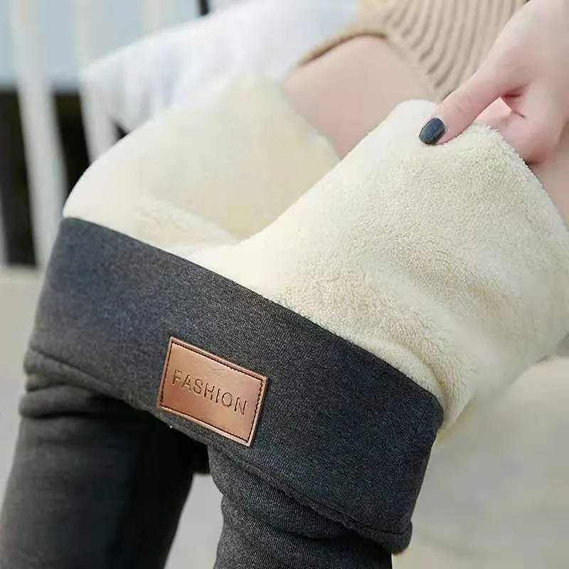 Frauen Winter Warm Thermo Hose Innenfleece Strumpfhose Blickdicht Hosen Leggins