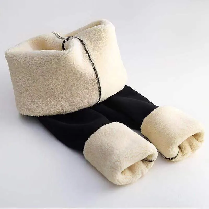 Frauen Winter Warm Thermo Hose Innenfleece Strumpfhose Blickdicht Hosen Leggins
