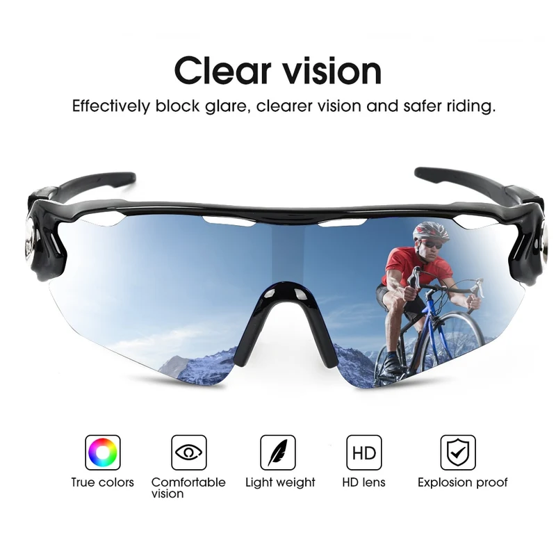 Fahrradbrille Polarisiert Sportbrille Sonnenbrille Brille UV400 7 Farbe