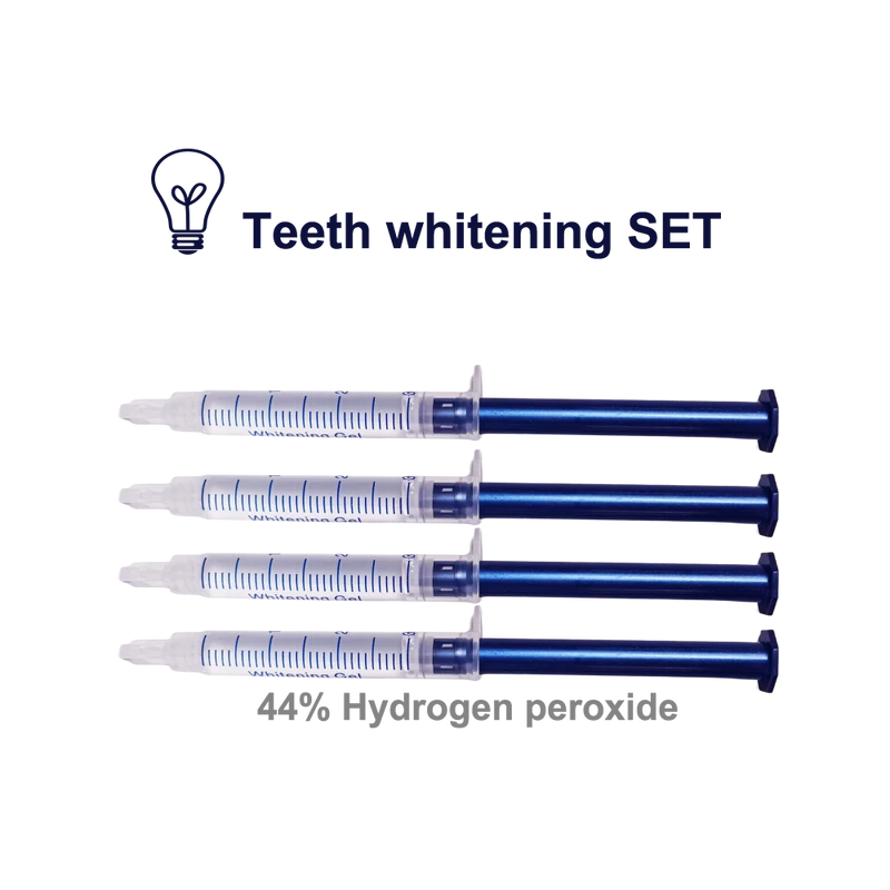 Professionelle Zahnaufhellung mit Gel Teethwhitening Kit, UV-LED bleaching Set