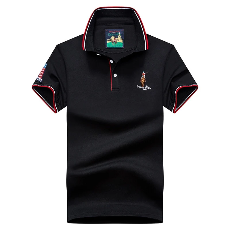 Herren Poloshirt Kontrast Kragen Polo Kurzarm Slim Fit Hemd Polohemd T-Shirt NEU