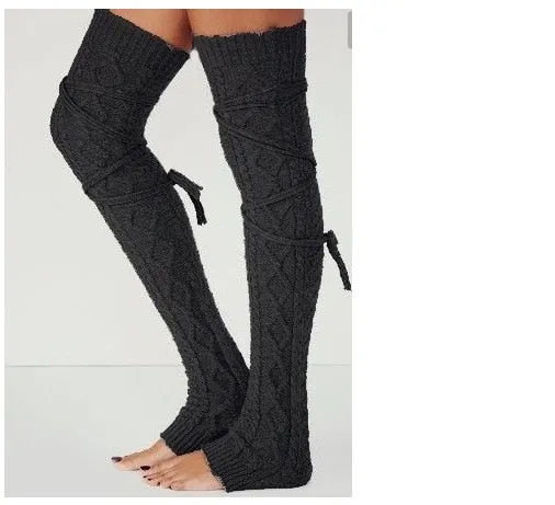 Damen Stulpen Beinwärmer Beinstulpen Beinlinge Legwärmer Häkeln Strümpfe Overknees