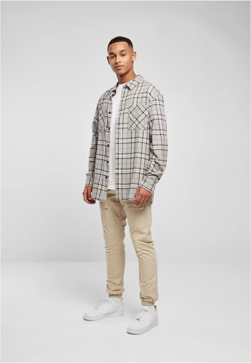 UC Long Oversized Grey Check Shirt