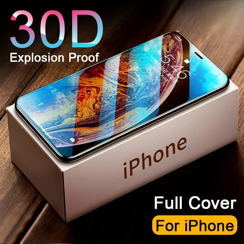 30D Panzerglas Gehärtetes Glas Schutz Glas iPhone 14 13 12 11 XR X S Pro Max