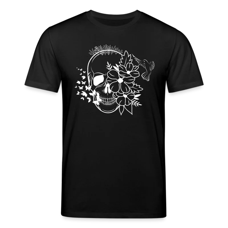 Männer Bio-T-Shirt von Stanley & Stella Skull Blumen