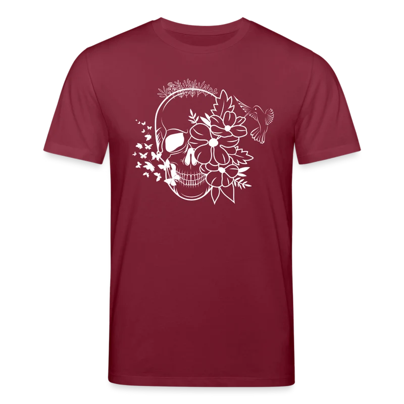 Männer Bio-T-Shirt von Stanley & Stella Skull Blumen