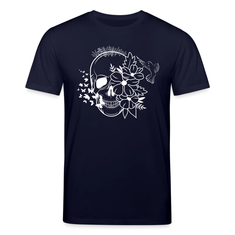 Männer Bio-T-Shirt von Stanley & Stella Skull Blumen