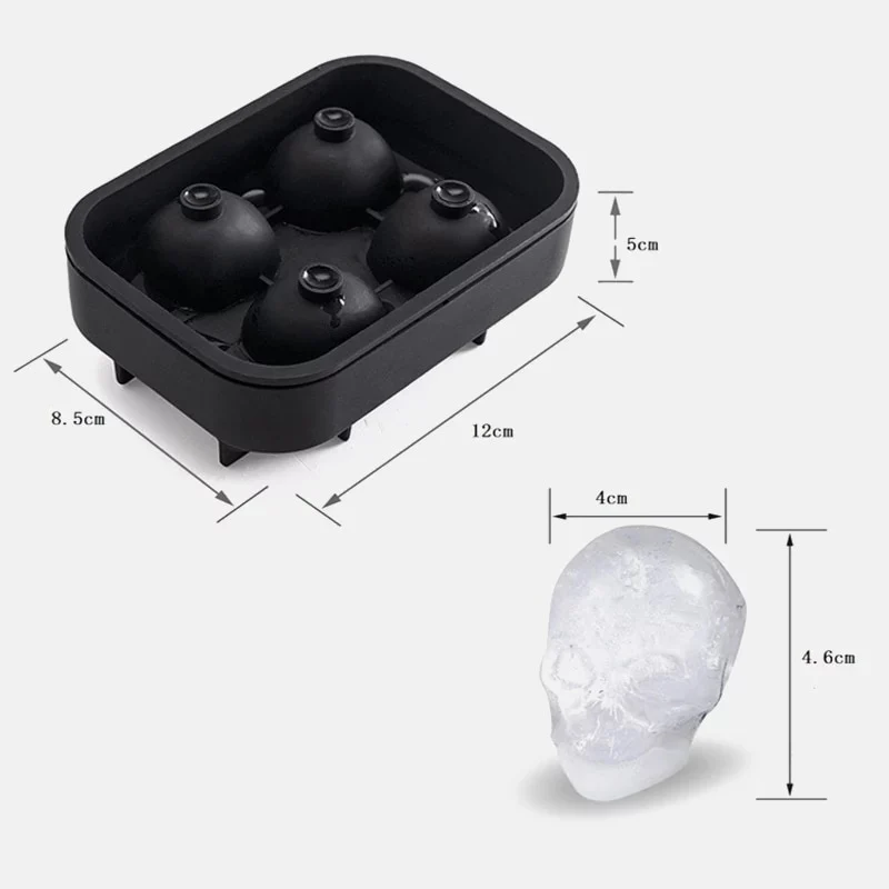 3D Silikon Eiswürfelform Totenkopf Skull Party Eiswürfel Cocktails Whiskey