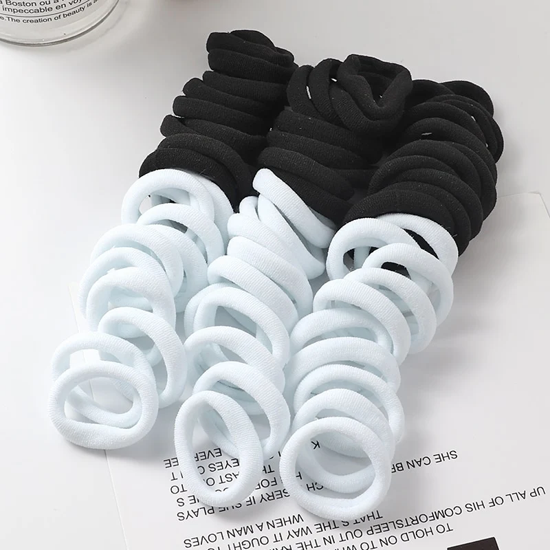 Haargummi Haarband Damen Haar Gummi 50 Stück Schwarz Bunt Zopfgummi Zopf