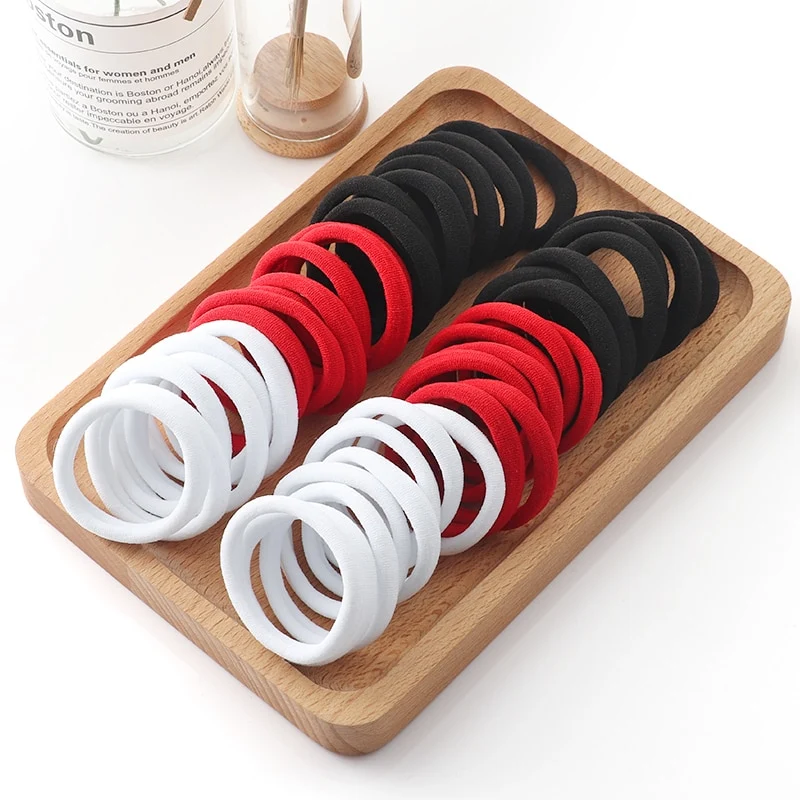 Haargummi Haarband Damen Haar Gummi 50 Stück Schwarz Bunt Zopfgummi Zopf