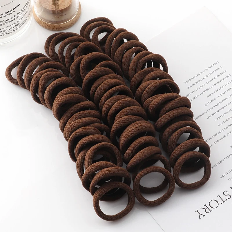 Haargummi Haarband Damen Haar Gummi 50 Stück Schwarz Bunt Zopfgummi Zopf