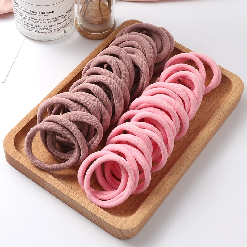 Haargummi Haarband Damen Haar Gummi 50 Stück Schwarz Bunt Zopfgummi Zopf