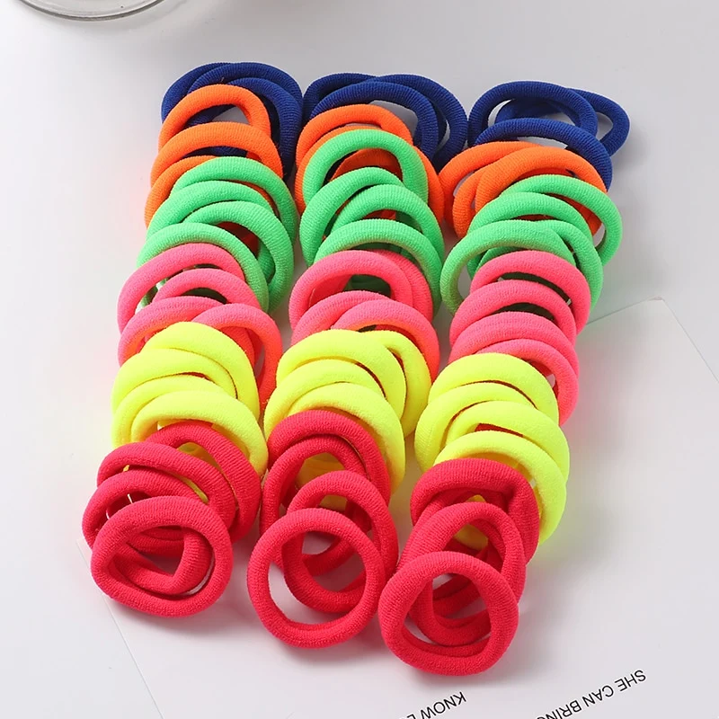 Haargummi Haarband Damen Haar Gummi 50 Stück Schwarz Bunt Zopfgummi Zopf