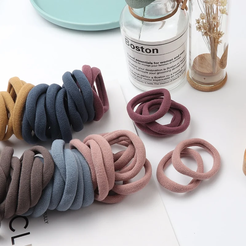 Haargummi Haarband Damen Haar Gummi 50 Stück Schwarz Bunt Zopfgummi Zopf