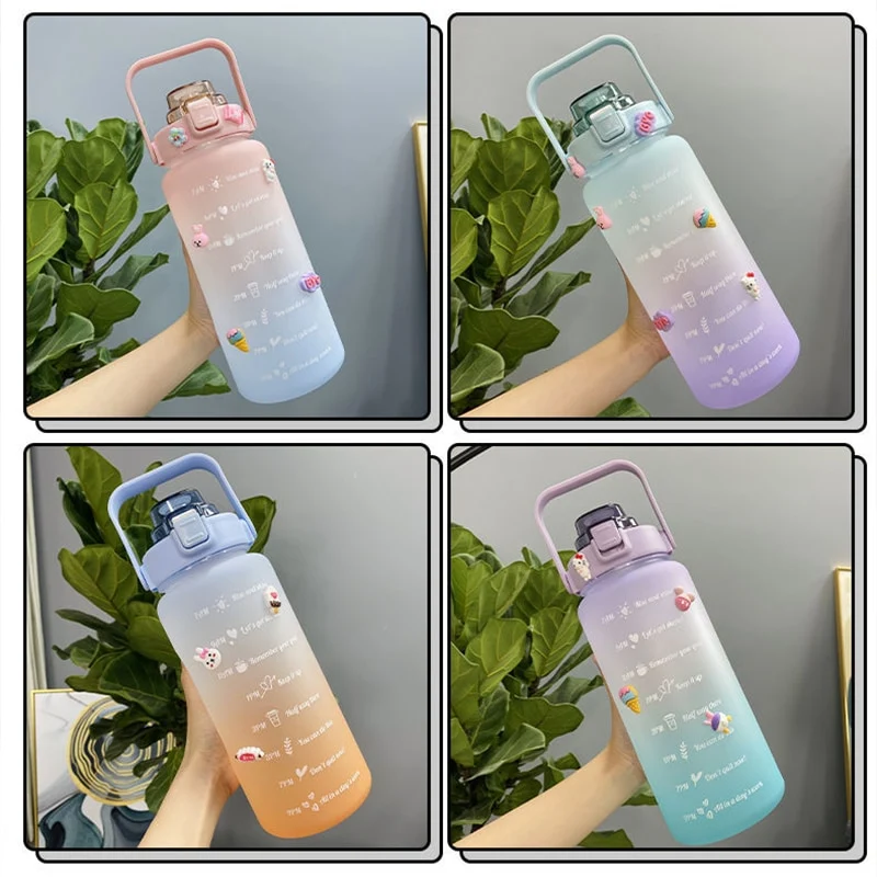2L Trinkflasche Sportflasche Wasserflasche Getränkeflasche BPA-frei Tritanflasche