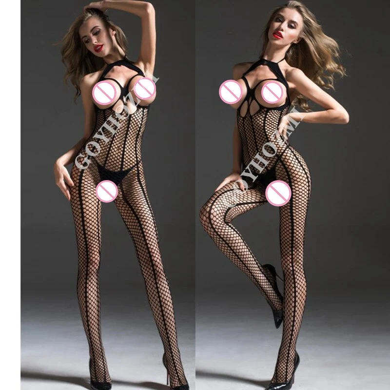 Bodystocking sexy Overall Damen Unterwäsche Dessous Bodysuit Catsuit schwarz