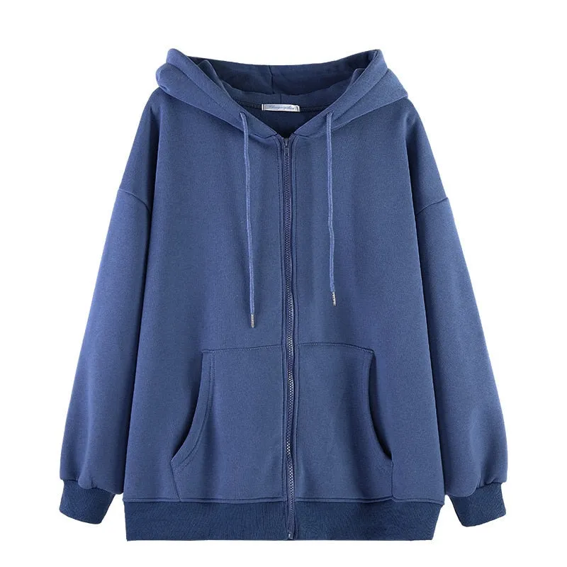 Kapuzenpullover Sweatjacke Zip Hoodie Sweatshirt Pullover Pulli Damen