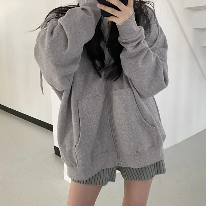 Kapuzenpullover Sweatjacke Zip Hoodie Sweatshirt Pullover Pulli Damen