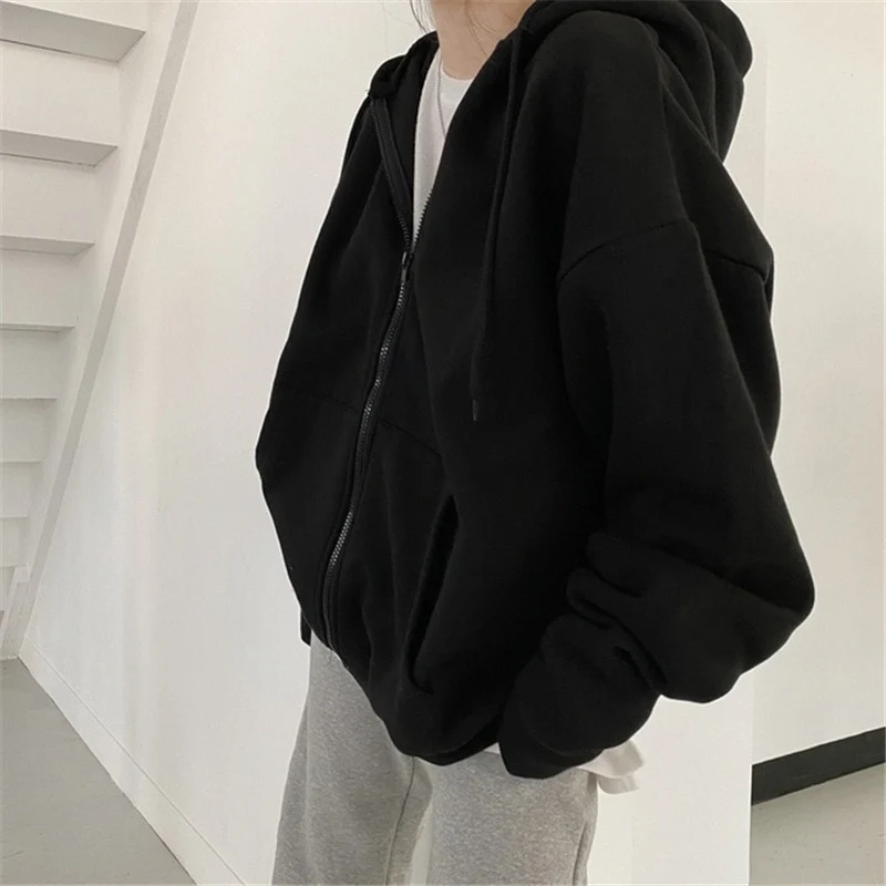 Kapuzenpullover Sweatjacke Zip Hoodie Sweatshirt Pullover Pulli Damen