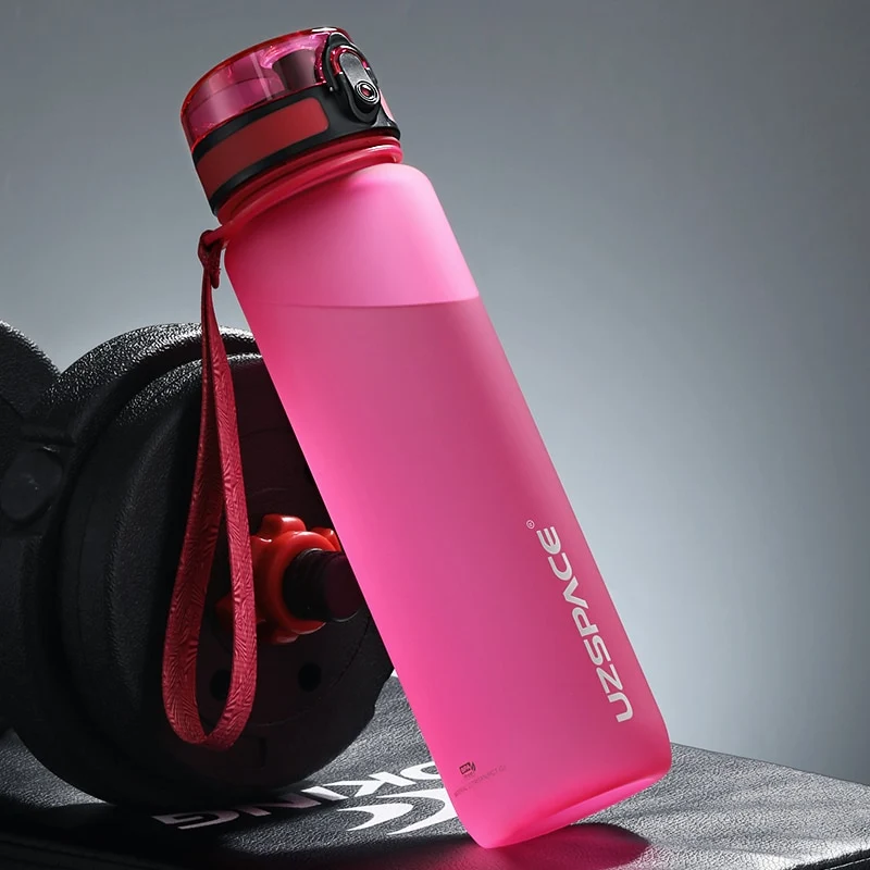 UZSPACE 1000ml Trinkflasche Sportflasche Wasserflasche Getränkeflasche BPA-frei Tritanflasche