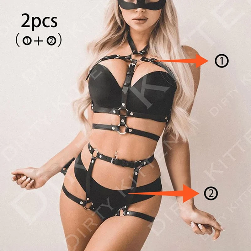 Sexy Harness Kette BH Gürtel Toys Punk Goth Frauen Bdsm Bondage Dessous