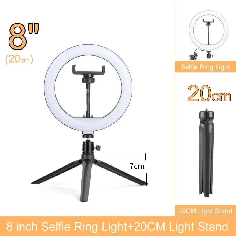 Selfie Ringlicht mit Stativ-Ständer 10 12 14 Inch Dimmbare LED Ring Fotografie