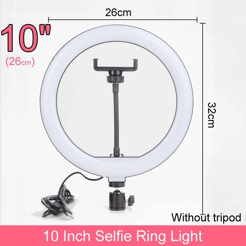 Selfie Ringlicht mit Stativ-Ständer 10 12 14 Inch Dimmbare LED Ring Fotografie
