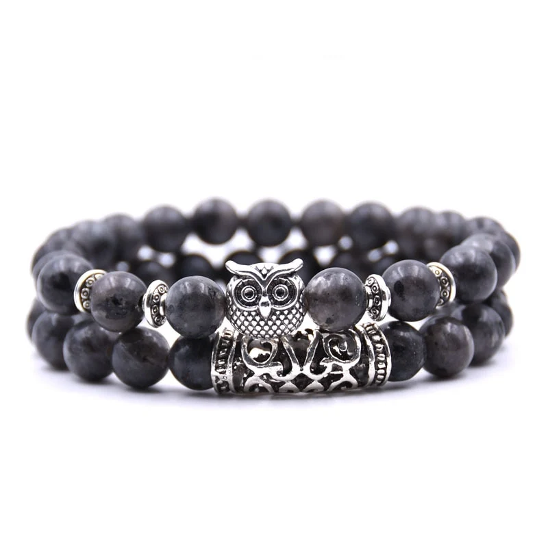 YIZIZAI 2er SET ARMBAND DAMEN HERREN Naturstein Freundschaftsarmband Yoga