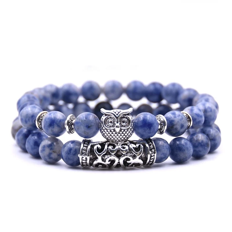 YIZIZAI 2er SET ARMBAND DAMEN HERREN Naturstein Freundschaftsarmband Yoga