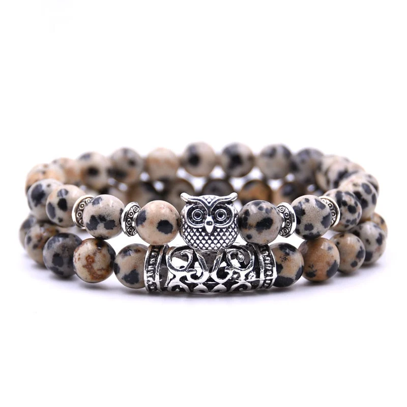 YIZIZAI 2er SET ARMBAND DAMEN HERREN Naturstein Freundschaftsarmband Yoga