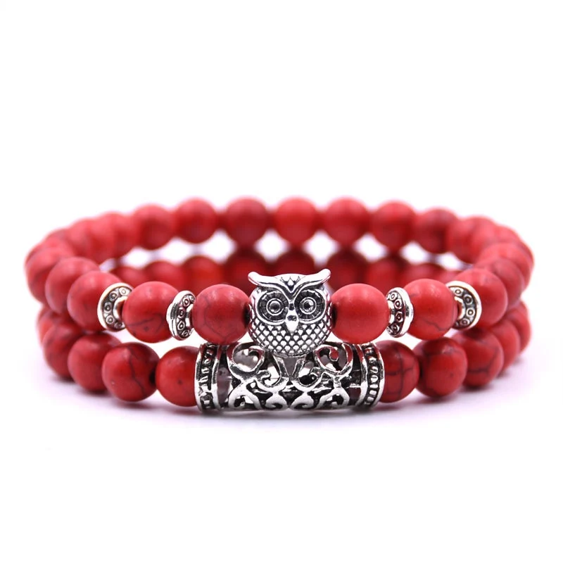 YIZIZAI 2er SET ARMBAND DAMEN HERREN Naturstein Freundschaftsarmband Yoga