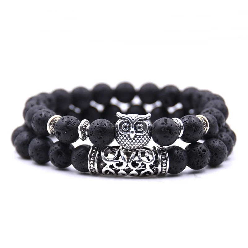 YIZIZAI 2er SET ARMBAND DAMEN HERREN Naturstein Freundschaftsarmband Yoga