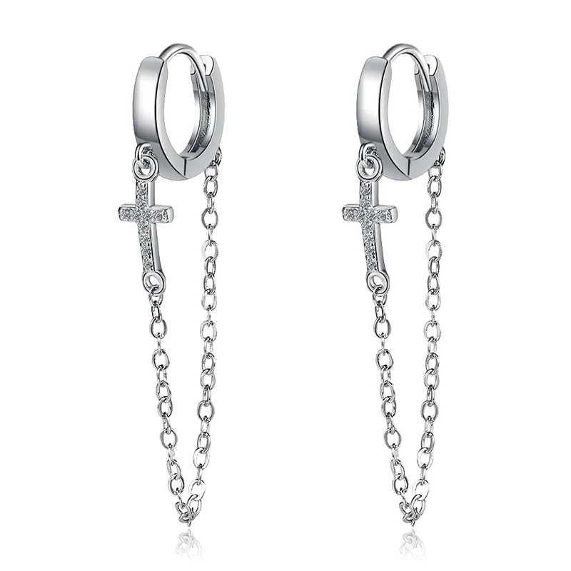 1 Paar Creolen aus 925 sterling Silber Ohrringe Ohrschmuck Zirkonia Ohrstecker