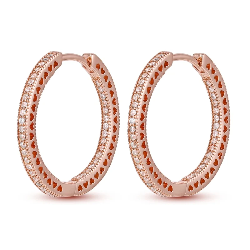 1 Paar Creolen aus 925 sterling Silber Ohrringe Ohrschmuck Zirkonia Ohrstecker