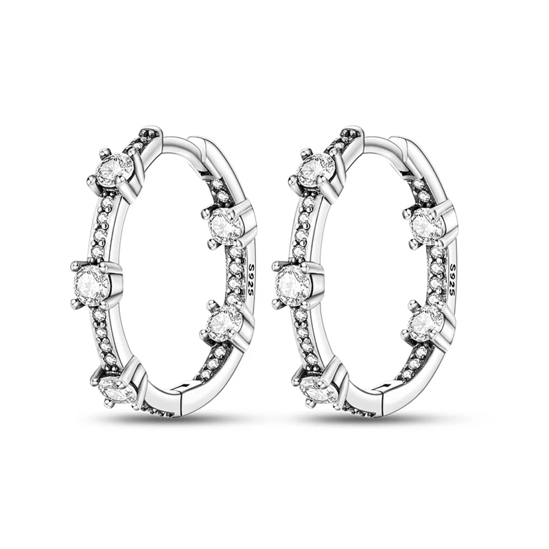 1 Paar Creolen aus 925 sterling Silber Ohrringe Ohrschmuck Zirkonia Ohrstecker