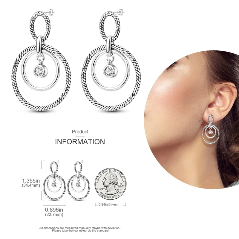 1 Paar Creolen aus 925 sterling Silber Ohrringe Ohrschmuck Zirkonia Ohrstecker