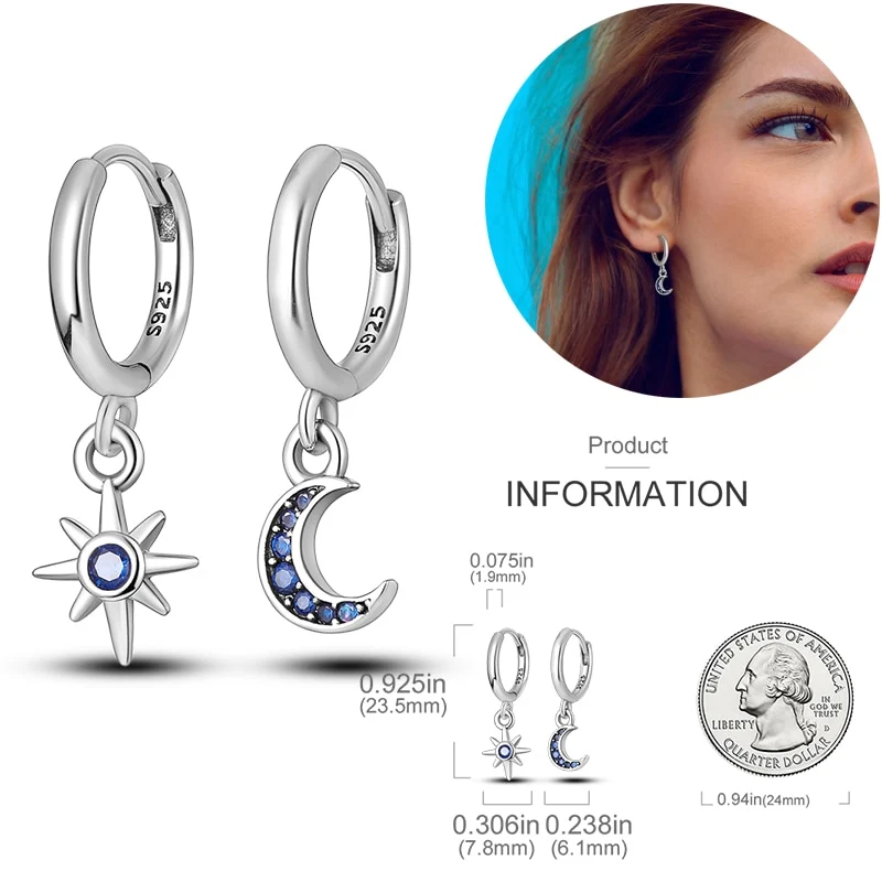 1 Paar Creolen aus 925 sterling Silber Ohrringe Ohrschmuck Zirkonia Ohrstecker
