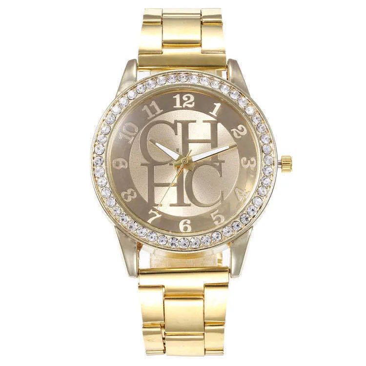 Damen Armband Uhr Fashion Strass Luxus Quarz Silber Gold Business Armbanduhr