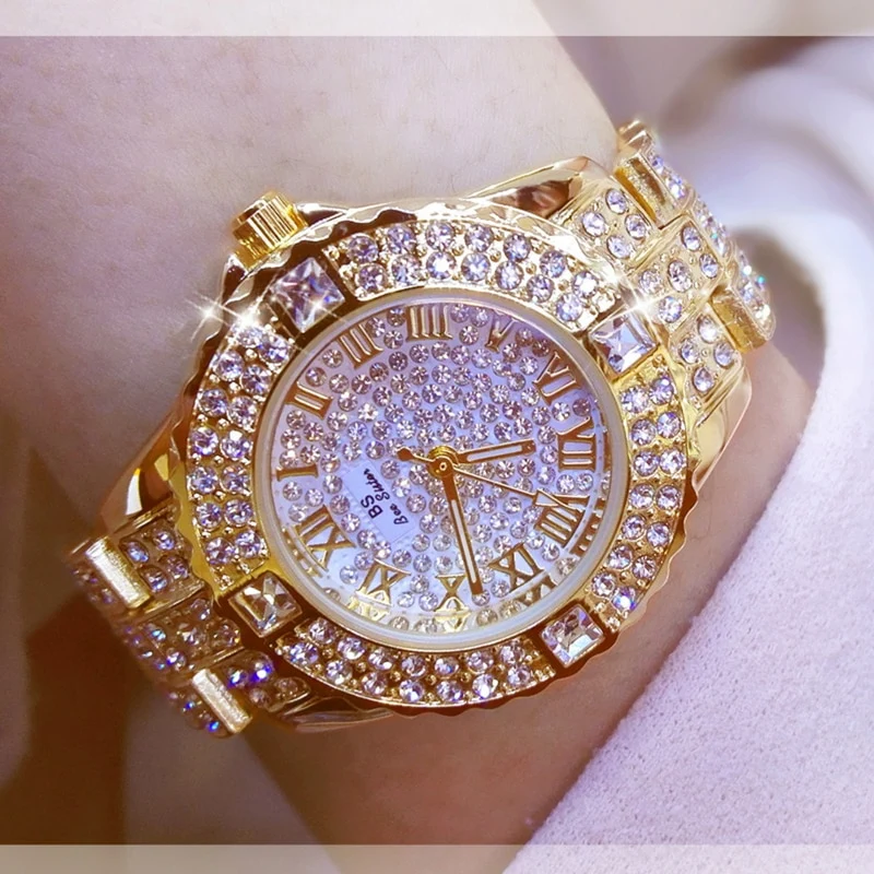 Damen Armband Uhr Mode Fashion Strass Luxus Chronograph Business Schmuck