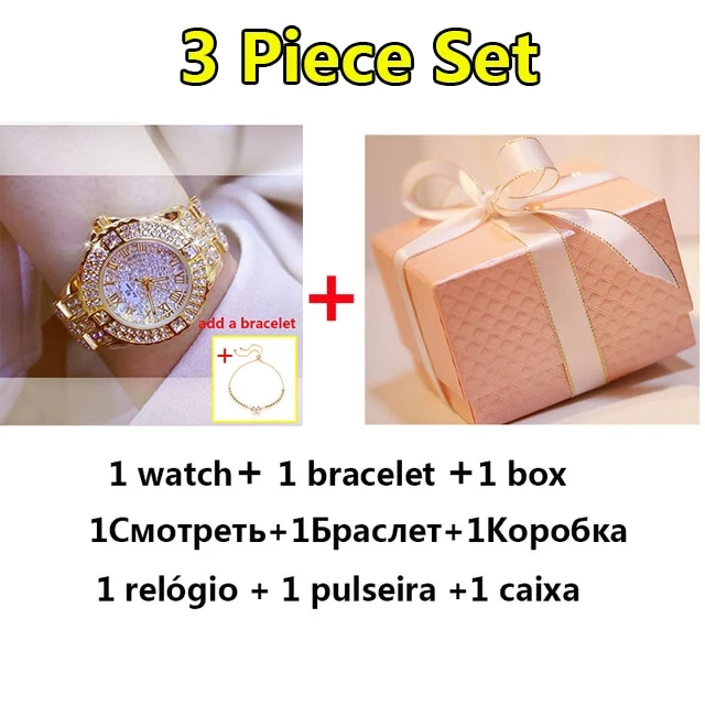 Damen Armband Uhr Mode Fashion Strass Luxus Chronograph Business Schmuck