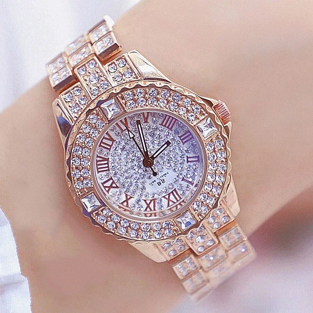 Damen Armband Uhr Mode Fashion Strass Luxus Chronograph Business Schmuck