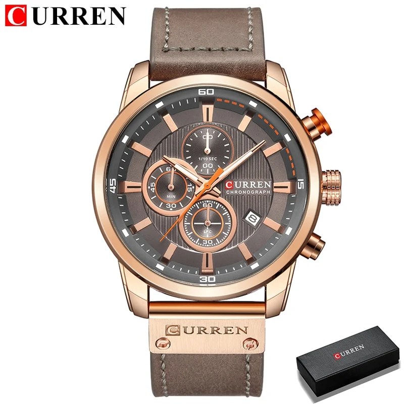 Herren Armbanduhr Silber Schwarz Edelstahl Fashion Luxus Chronograph Business
